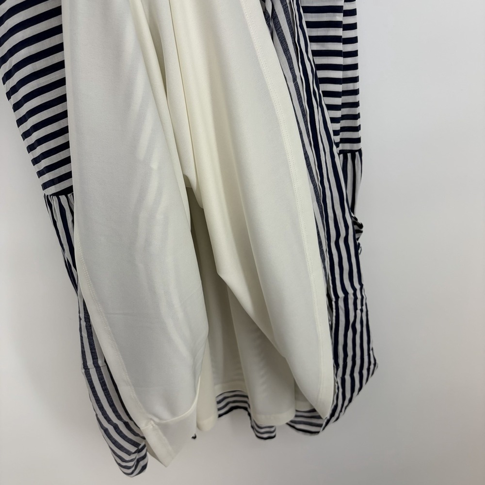 Torrid Tiered MIDI Dress 2X Navy White Stripe Challis Tie Summer Nautical Staple - Picture 13 of 15